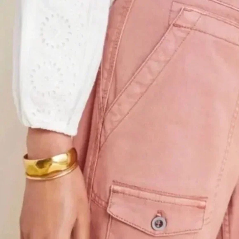 Anthropologie The Wanderer Dusty Pink Cargo Straight Leg Pants Size 30 - Picture 5 of 16
